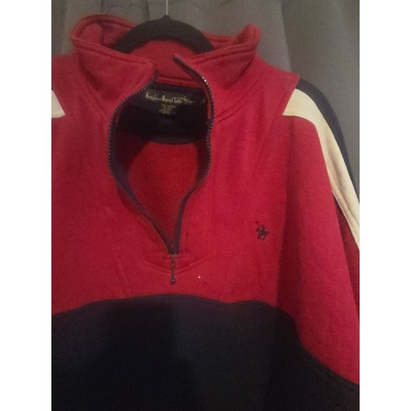 Knights of Round Table Red Navy White Quarter Zip, Adult XL Pullover, Sweatshirt - Picture 6 of 7